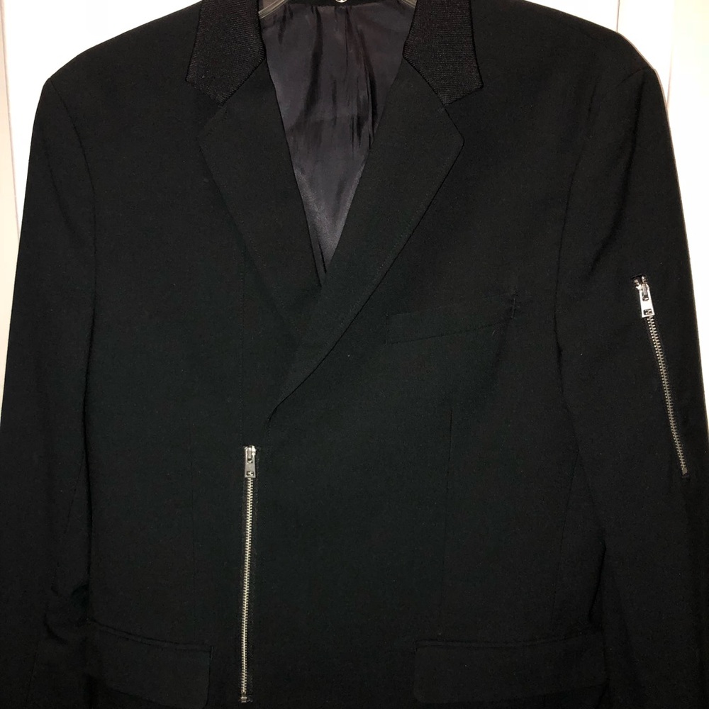 Zipper Front Slim Fit Blazer